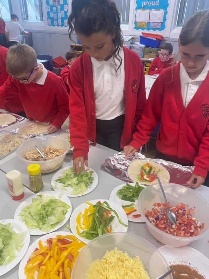 A fantastic afternoon in year 6 making burritos and enjoying a taste of Mexico! 🇲🇽 #WeAreChefs