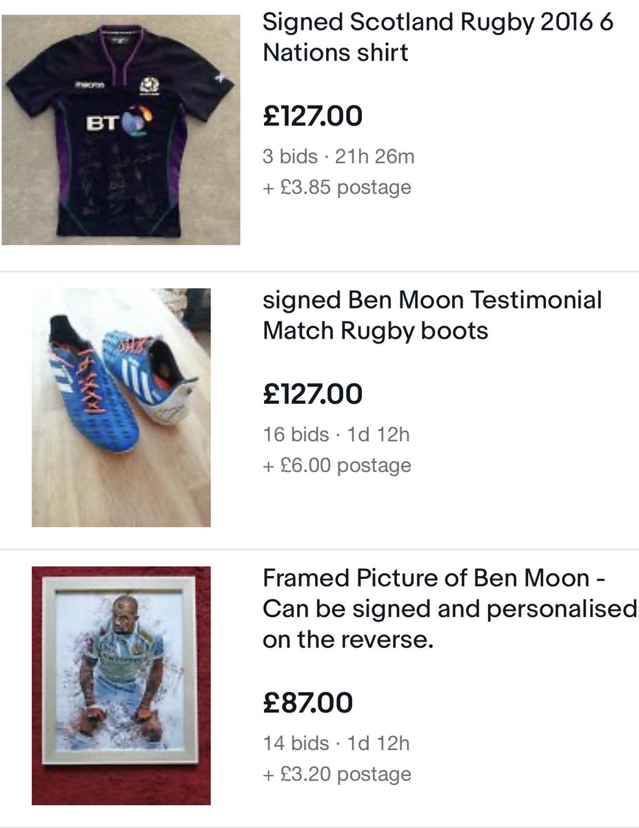 Almost time to say goodbye to Ben Moon’s Testimonial. Don’t miss out on these last 3 items on eBay, ebay.co.uk/sch/i.html?isR… #rugby #testimonial #special #scotland #boots #picture #englandrugby #exeterchiefs