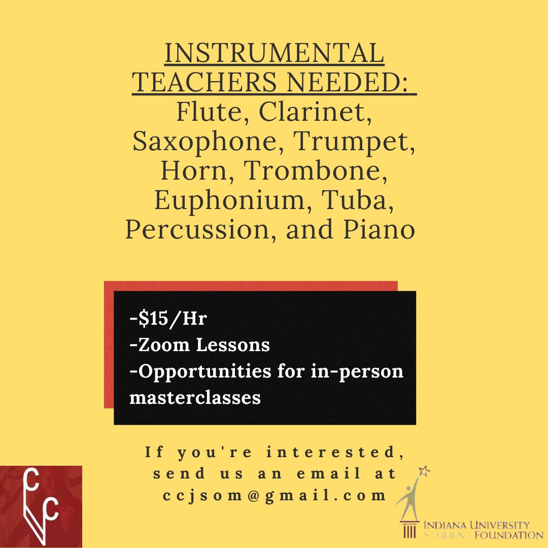ClassicalIu's tweet photo. Want to get paid to teach lessons??? Email us at ccjsom@gmail.com! https://t.co/W743OFOR2m