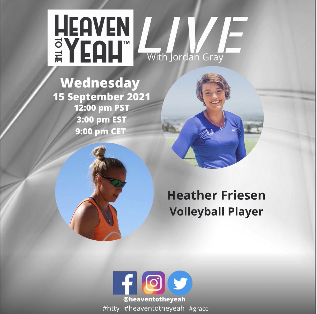 heaventotheyeah's tweet image. This week, our #htty live is on WEDNESDAY with pro volleyball player, believer, competitor, and speaker Heather Friesen .Tune in to hear how she loves with #heaveninview 
cutt.ly/OW3h2ox
•
•
•
#volleyball #provolleyball #provolleyballleague #heaventotheyeah