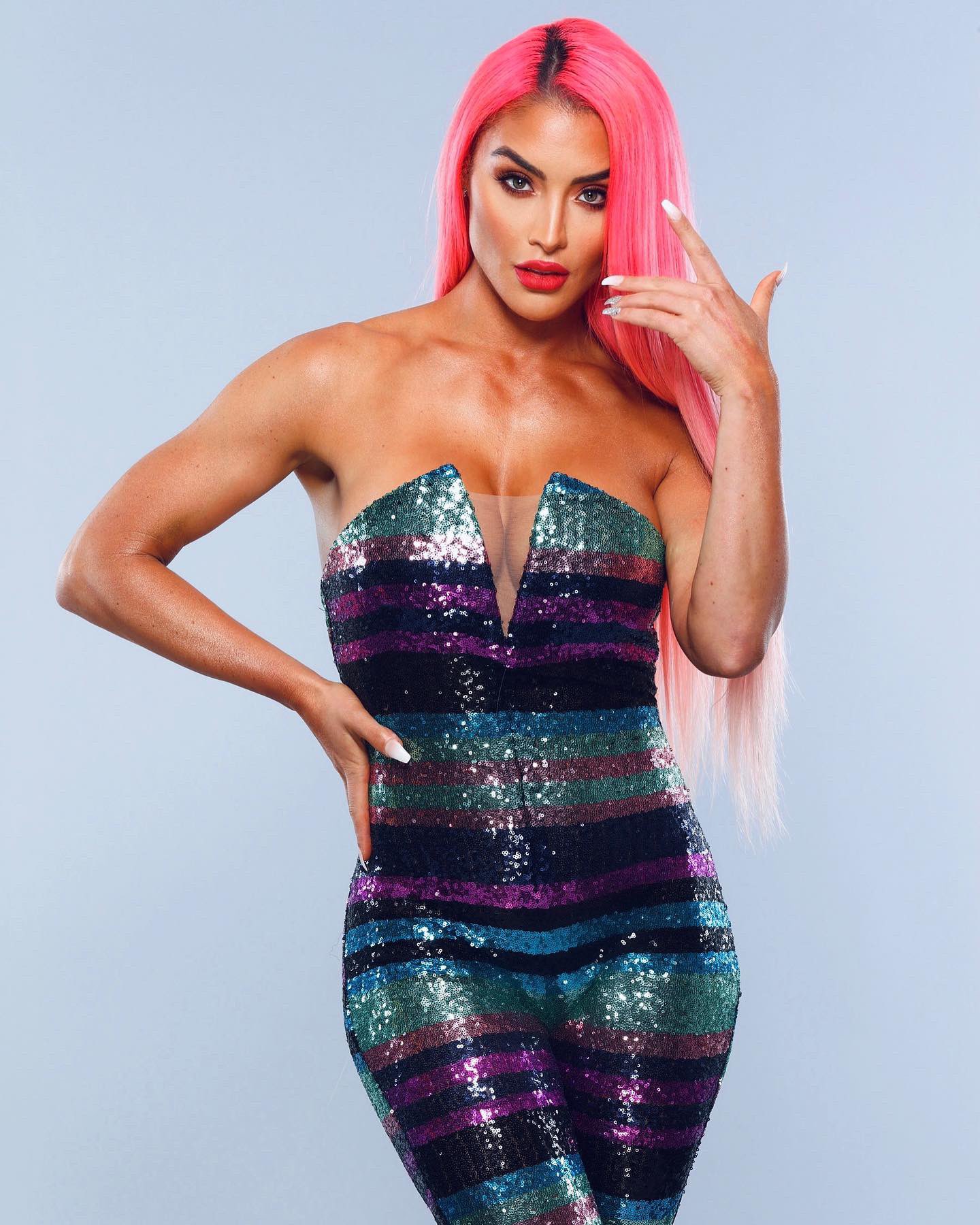 WWE Star Eva Marie Shares New Glittering Pink Power Photos 1