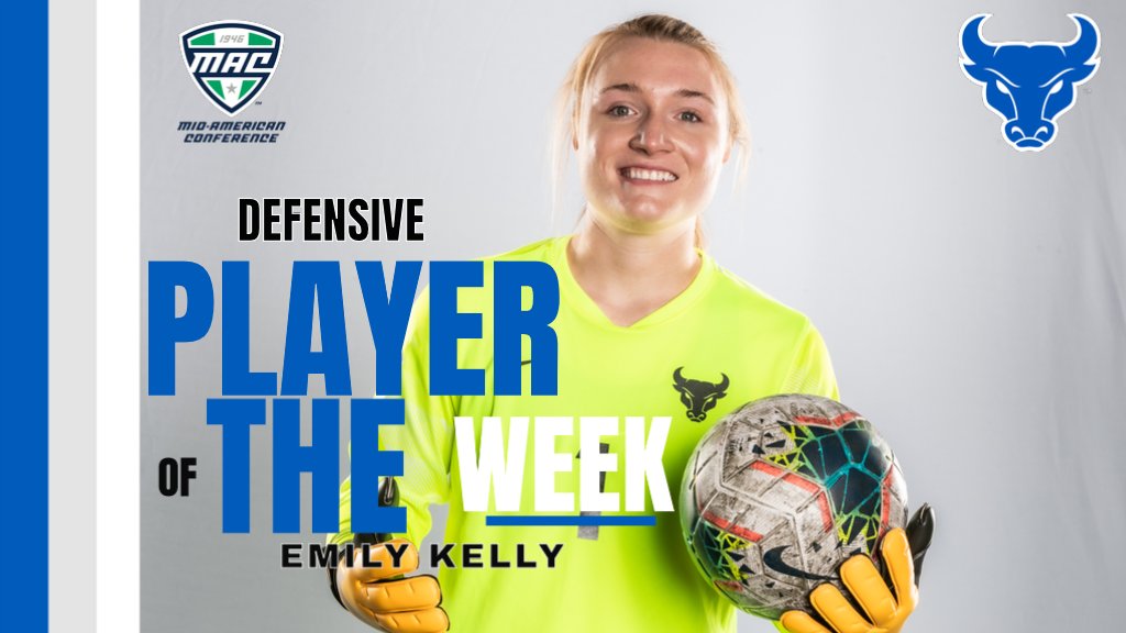 UBuffaloWSOC's tweet photo. Congrats to @emilykelly1320 on being named @MACSports Defensive Player of the Week!

STORY: https://t.co/Q3gvn57cEN

#UBhornsUP | #WeAreOne | #CARE https://t.co/7XW5IExH0w