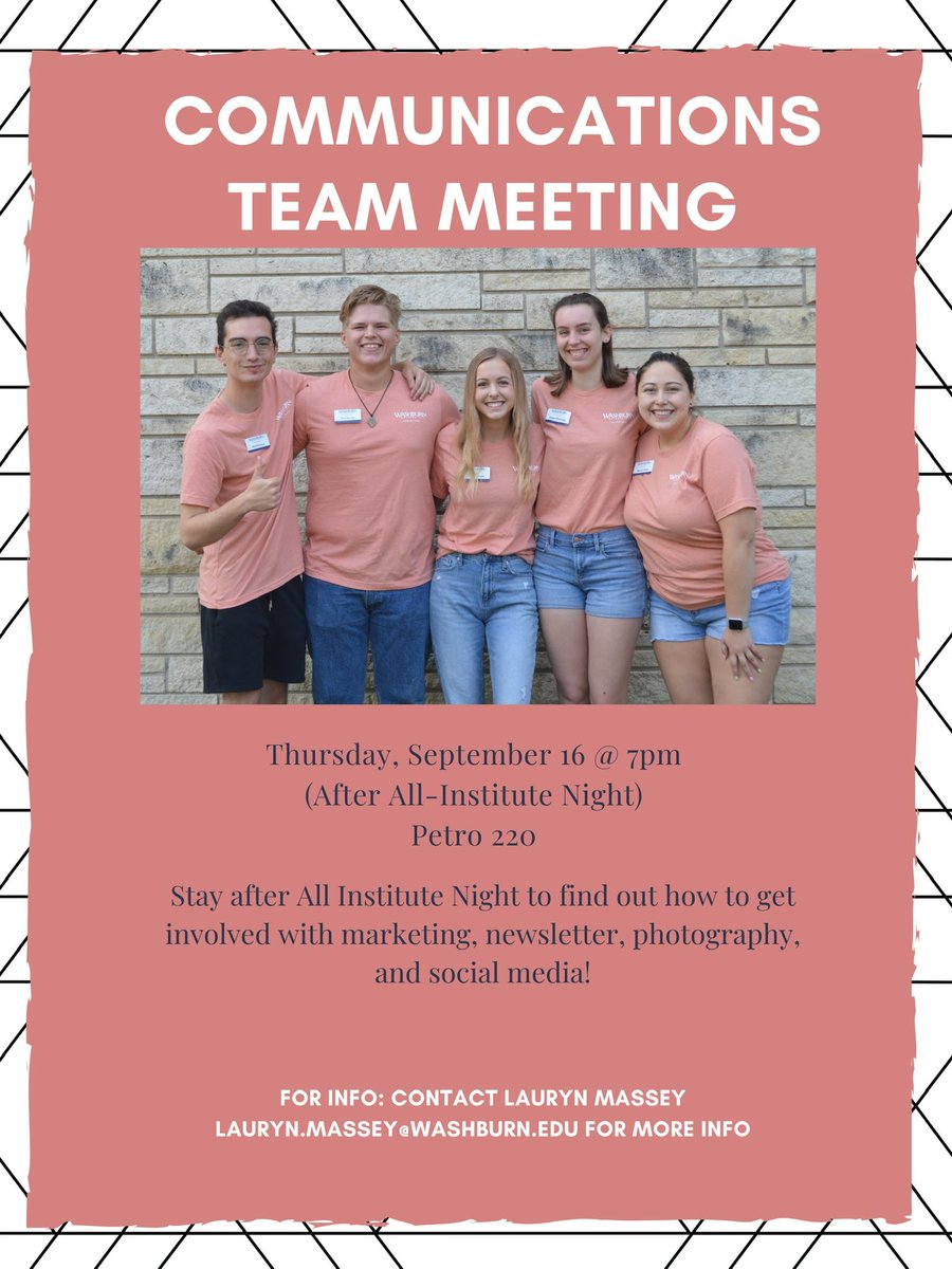 Reminder: All Institute Night is coming up and we have some meetings before and after! Make sure to get involved with us!!