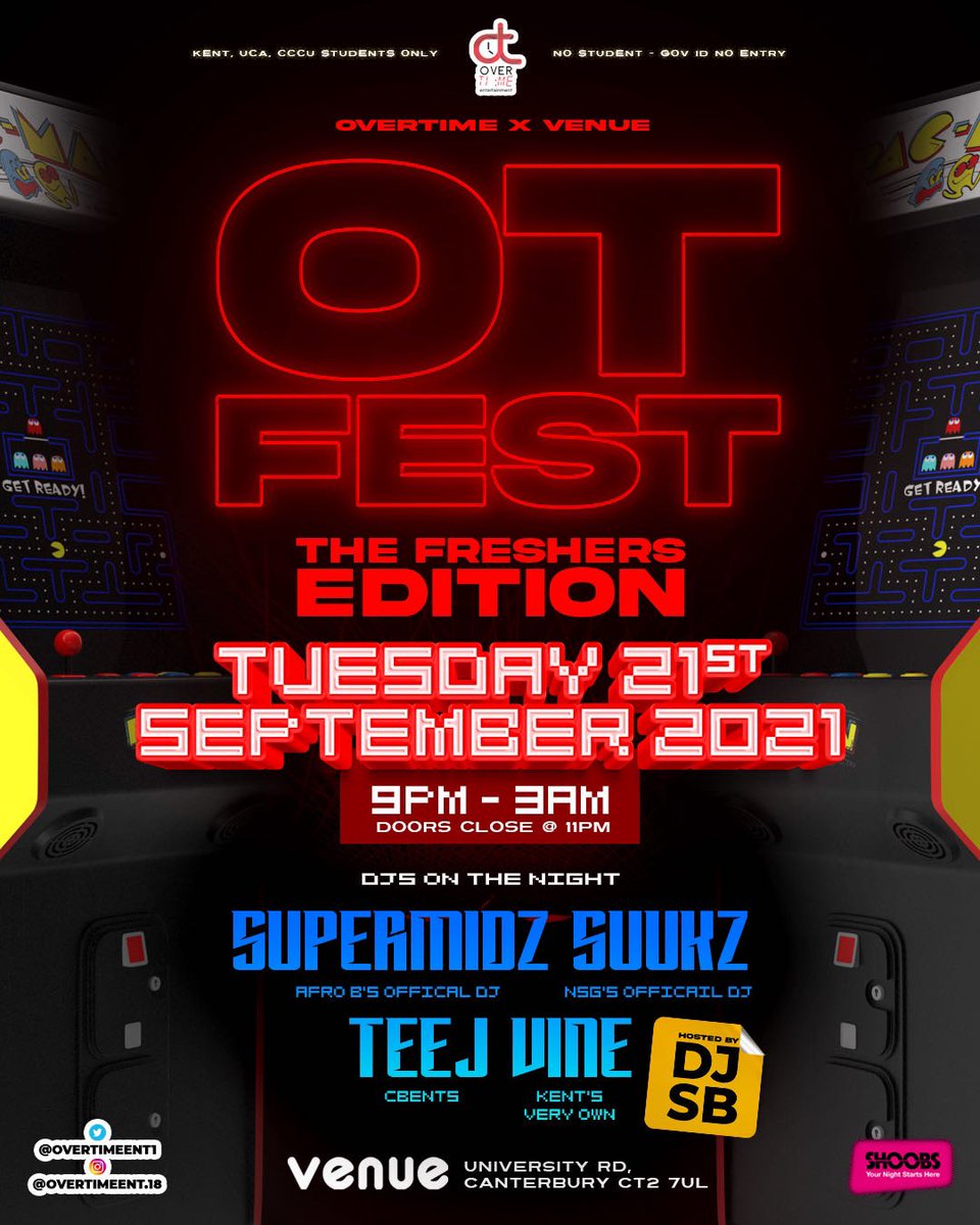 WTPA_ents's tweet photo. 1 week to go till #OTFEST😈🕹 are you ready for the biggest freshers event?
21/09/21 - venue kent
With the best DJ’s
@SuperMidziee - AFRO B’s DJ
@DJSuukz - NSG’s Dj
@DJTEEJ_UK - CBents
@DJvine_ - Kent’s very own
Hosted by - @djsbldn Gino J’s DJ
All tickets are on the Door https://t.co/INyiUUY0IV