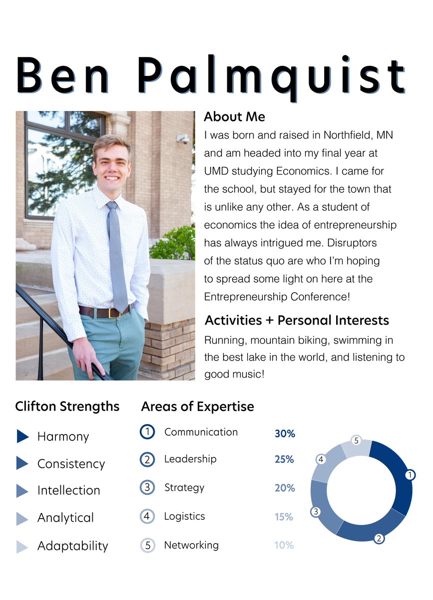 Meet Ben Palmquist, our Project Management Director! Ben works the magic behind-the-scenes by ensuring that the conference timeline is on track and that all committee members meet their deadlines. Check out Ben's personal brand kit!

#projectmanagement #conference #entrepreneurs