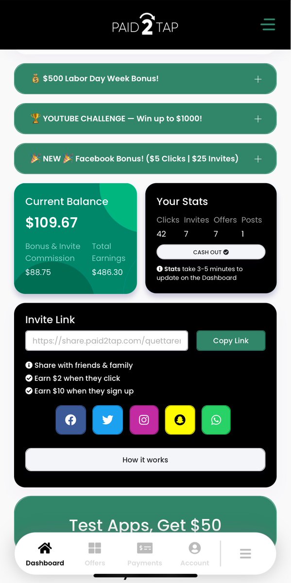 Quetta_Renee's tweet photo. Hey I joined a network called Paid2Tap! You get paid for testing out new free apps and posting on social media. Sign up with my link for an instant $25 signup bonus!
https://t.co/qSkbyNjC5Q https://t.co/W1gilzRhaW