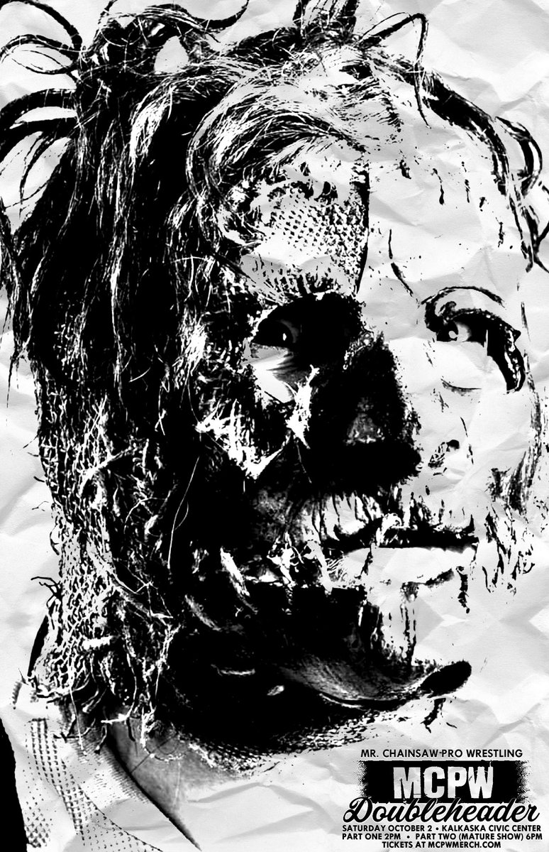 MCPW Doubleheader 
2 Shows, 1 Day, 1 Ticket
Saturday October 2nd
Kalkaska, MI Civic Center

Part One begins at 2pm
Part Two (Mature Show) begins at 6pm

Less than 20 tickets remain, and we have SO MUCH MORE to announce. 

Tickets: MCPWMerch.com