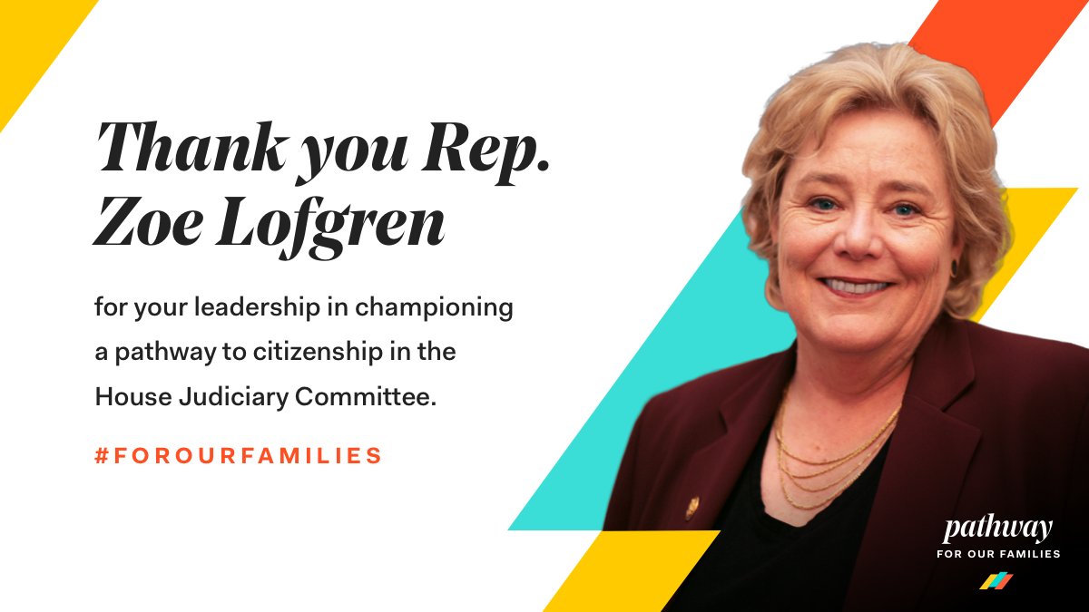 FWDus's tweet photo. Thank you @RepZoeLofgren for championing a pathway to citizenship in the House Judiciary Committee.

We must ensure this pathway #ForOurFamilies remains in the reconciliation bill. This is the year. #WeAreHome https://t.co/nQw4uidsR9 https://t.co/2H9lwg7HUn