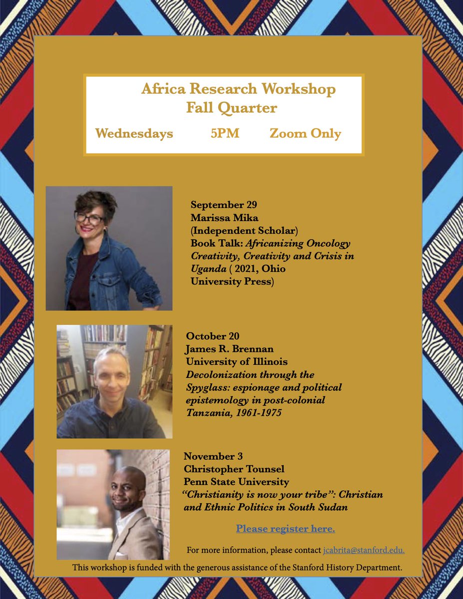 Excited to announce that I'll be giving a book talk with specific attention to methods and the biomedical turn in African health histories at Stanford in a couple of weeks. Come and join us virtually!