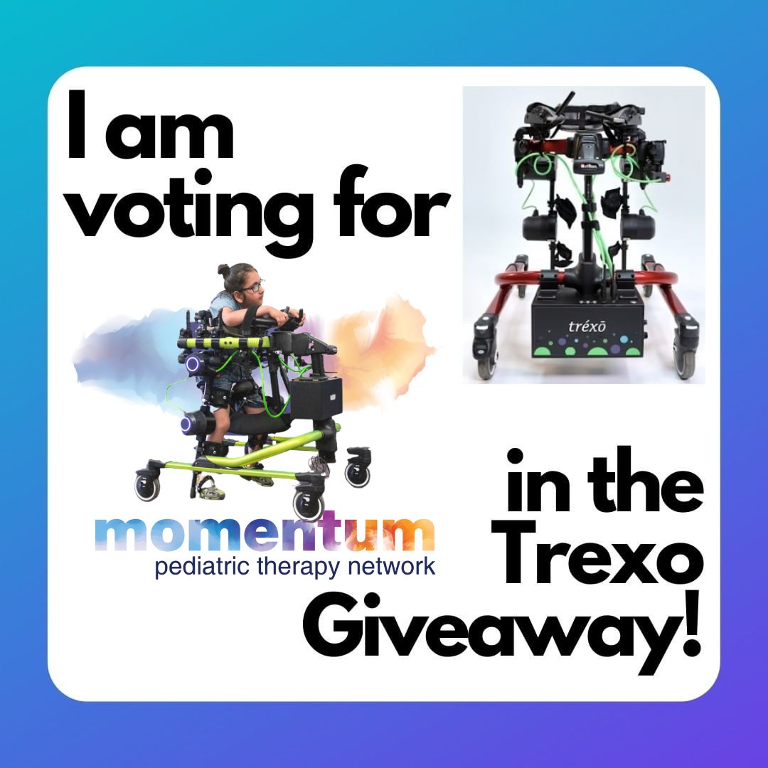 momentum4all_'s tweet image. We need your vote to get a Trexo PLUS to Momentum! This cool device will help the children of Momentum Pediatric Therapy Network with core strength, functional stretching, walking assistance, and so much more! Cast your vote NOW momentum4all.org/trexo-giving-k….
#trexorobotics #giveaway