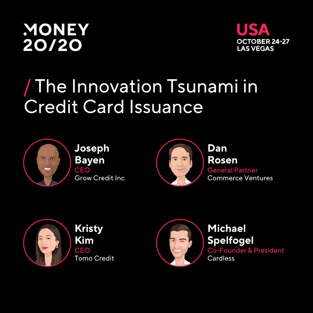 money2020's tweet photo. We hate limitations. (and so do consumers) There’s a wave of innovation on the horizon for credit card issuance and these speakers can’t wait to tell you about it in Vegas! https://t.co/rZhNIKmDGC https://t.co/f7JeJ7ceHC