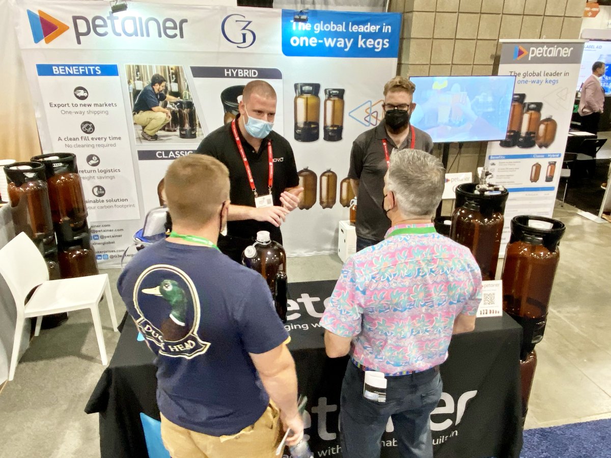 petainer's tweet photo. We had a blast last weekend at the #CraftBrewersConference 2021 in Denver, Colorado! Thanks to everyone who visited our booth to talk with our team and learn more about Petainer’s solutions for the beer market!

#cbc21 #tradeshow #petainer #oneway  #petainerkegs https://t.co/0OnxShTJYT