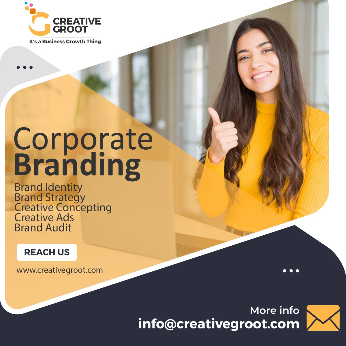 CreativeGroot's tweet image. A brand above all is a relationship. The soul of the brand and its purpose must be the attribute and relevance of the whole relationship. The key question is, "Why do you care for your customers?"

Reach Us: creativegroot.com
Email: info@creativegroot.com