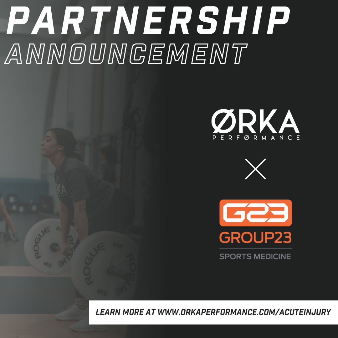 ORKA Performance (@orkaperformance) on Twitter photo Excited to announce a strategic partnership with <a href="/Group23SEM/">Group 23 Sports Medicine</a> as we continue to develop our integrated team.
This partnership allows ORKA athletes with the appropriate referral to see G23's Sport Medicine Physicians. A key piece in the rehab journey for many. Excited to announce a strategic partnership with <a href="/Group23SEM/">Group 23 Sports Medicine</a> as we continue to develop our integrated team.
This partnership allows ORKA athletes with the appropriate referral to see G23's Sport Medicine Physicians. A key piece in the rehab journey for many.