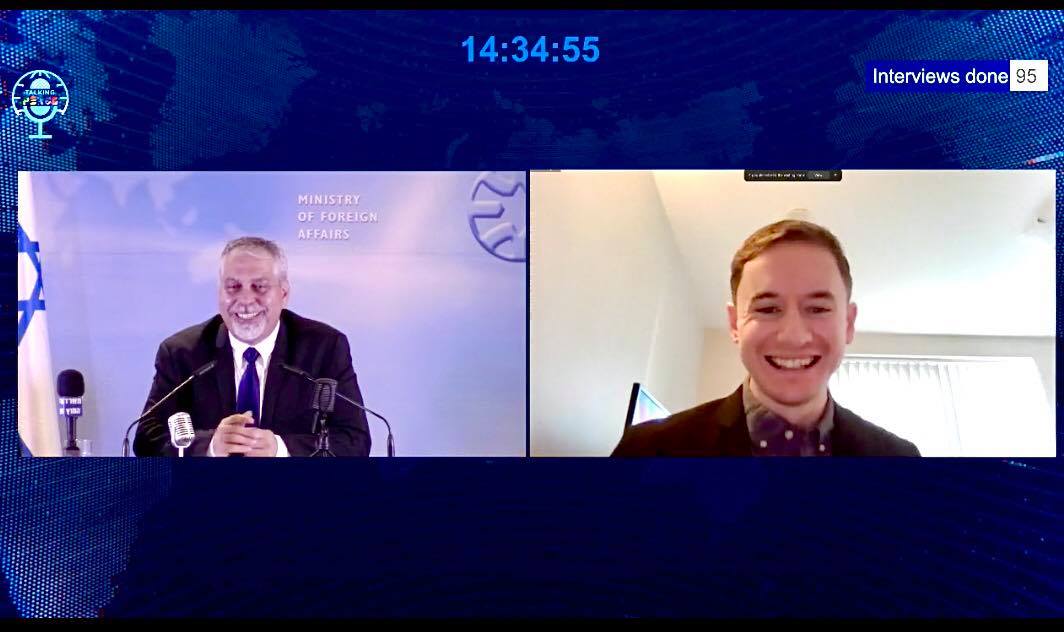 IsraelinNZ's tweet photo. Great interview this morning with @NewshubNZ political reporter Zane Small. Thank you #NewZealand for joining over 100 countries in our #TalkingPeace marathon as we mark a monumental year of #peace, #friendship, & #prosperity. Here's to many more! 🇮🇱🇦🇪🇧🇭🕊️ https://t.co/nHJmBjukpF