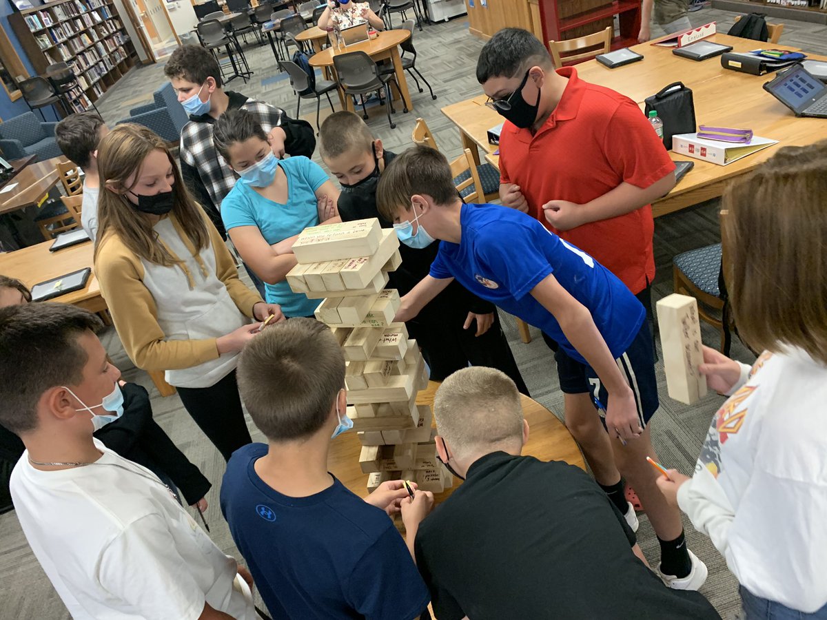 KJSHLibrary's tweet image. And period four rallied and ALMOST beat out period two for the win, but period two was just too good. Thanks for coming to the library today, Mrs. Gates and Co. #mslibrary #gettingourstepsin