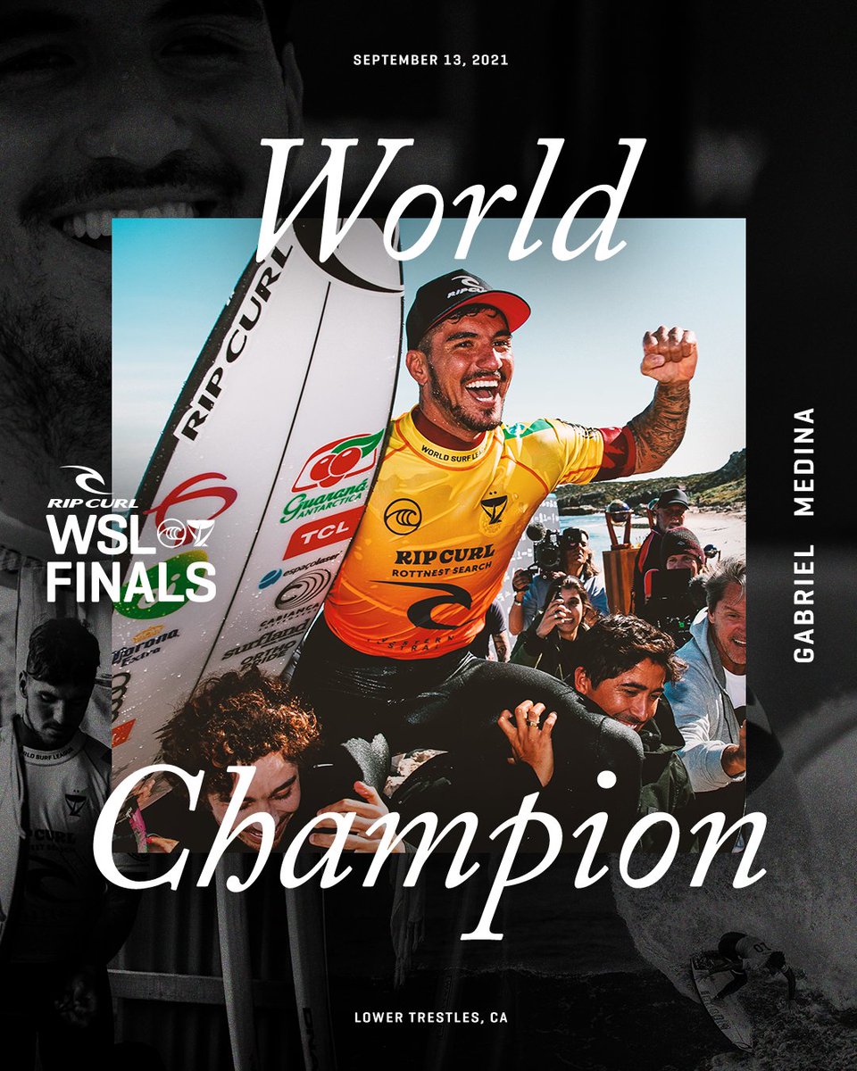 Congratulations <a href="/gabriel1medina/">Gabriel Medina</a>, 2021 WSL World Champion! 🏆
<a href="/ripcurl/">Rip Curl</a>  #ripcurlwslfinals