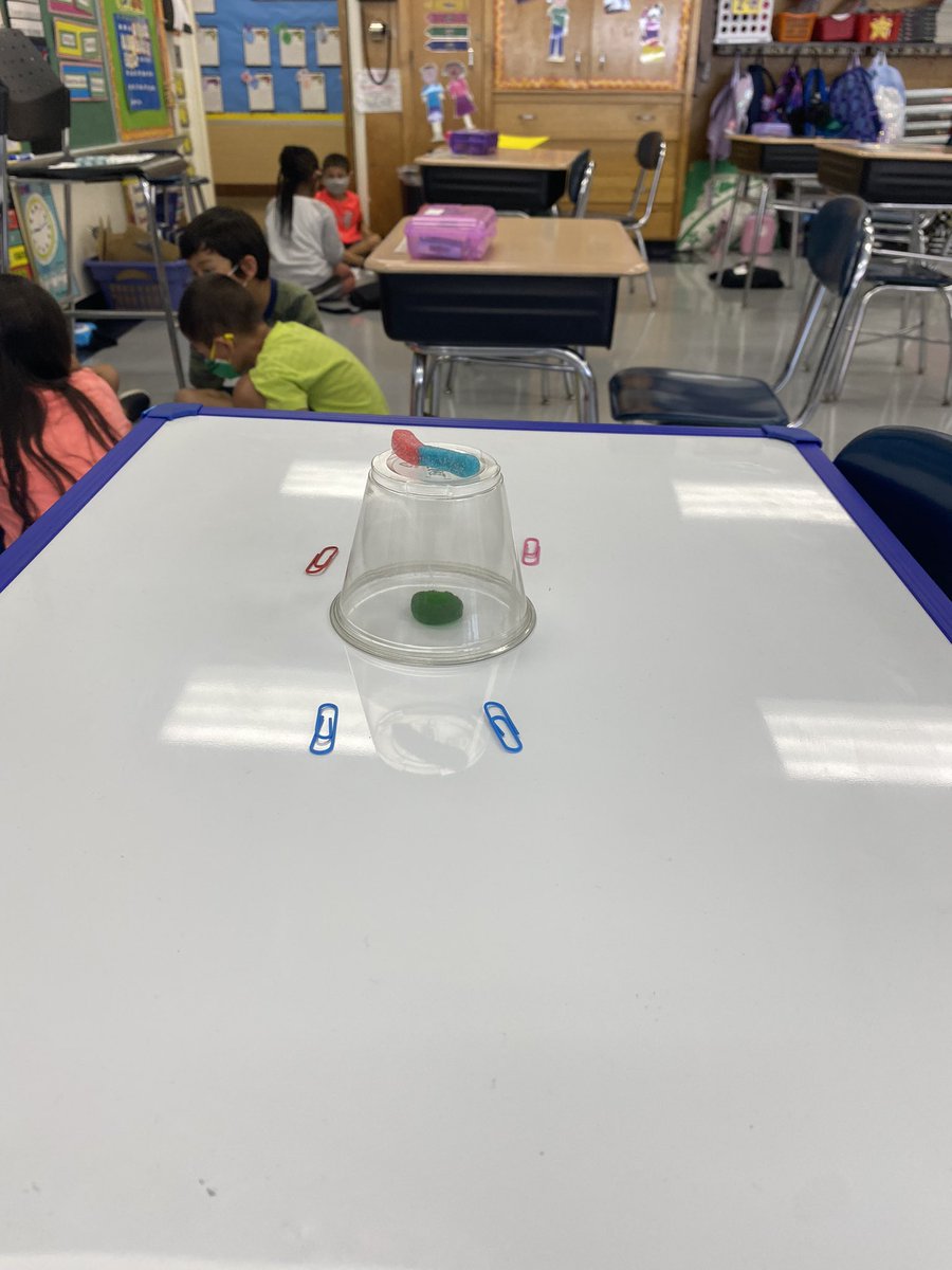 MrsQuack's tweet photo. Second graders were asked to save Fred the Worm🐛!His boat capsized and he does not know how to swim. Students had to  plan and create a way to put Fred’s life preserver on him to save him! @_RamsRock https://t.co/gpFWOL5tOU
