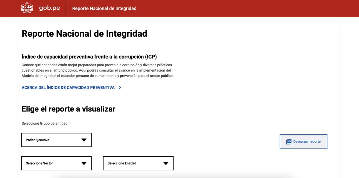 AHORA I PERÚ 🇵🇪
Presenta el Índice de Capacidad Preventiva frente a la Corrupción

Una herramienta diseñada  para medir los avances en la implementación del modelo de integridad pública. 

Conoce la herramienta aquí👉bit.ly/IndiceIntegrid…

<a href="/SIPIntegridad/">Secretaría de Integridad Pública | PCM</a> <a href="/PeruOEA/">Perú en la OEA</a>