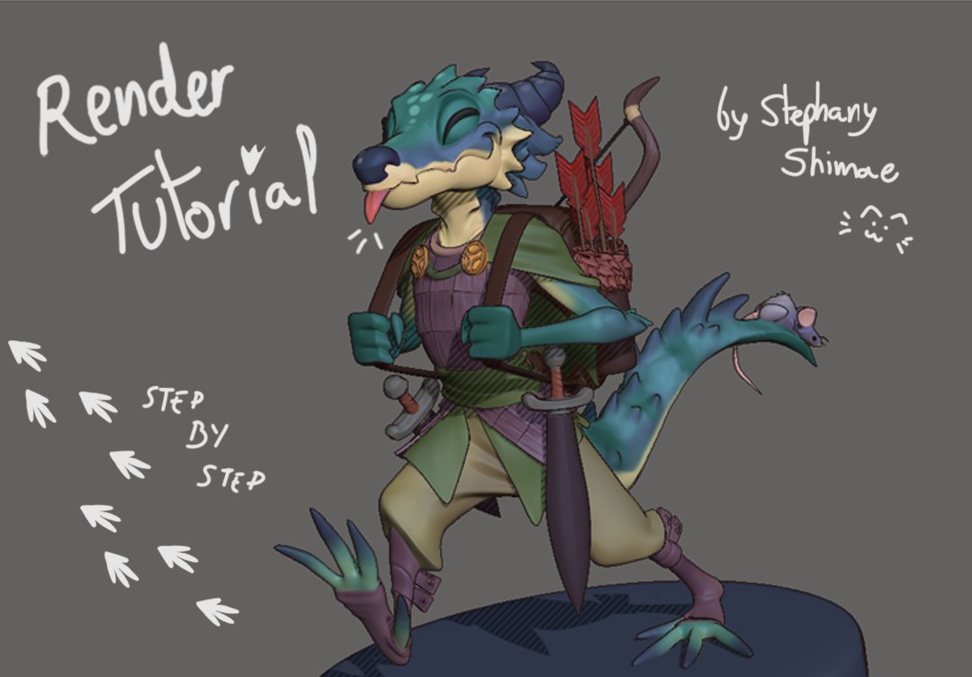 74. I've made a short tutorial about how I rendered my little kobold a...