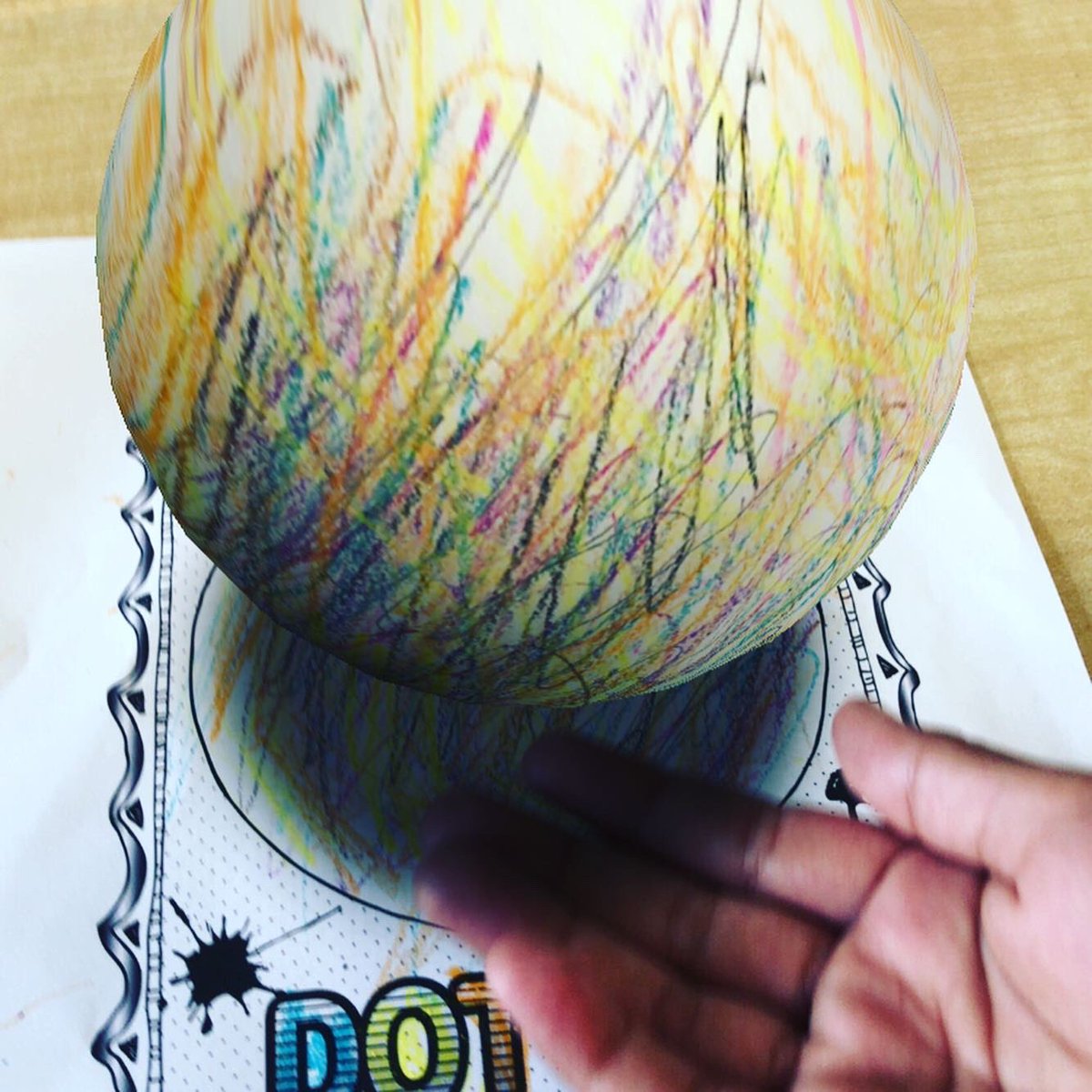 StaceyCorrigan6's tweet photo. Did you know that tomorrow (September 15th) is International Dot Day? Try out this simple but oh so cool activity from https://t.co/VErSOh7Pd0, where your students can make their dot creation come to life! My grade 2 art class was amazed by my “magic.” https://t.co/SB20Vmof0A