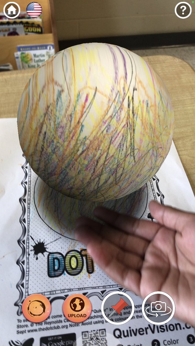 StaceyCorrigan6's tweet photo. Did you know that tomorrow (September 15th) is International Dot Day? Try out this simple but oh so cool activity from https://t.co/VErSOh7Pd0, where your students can make their dot creation come to life! My grade 2 art class was amazed by my “magic.” https://t.co/SB20Vmof0A