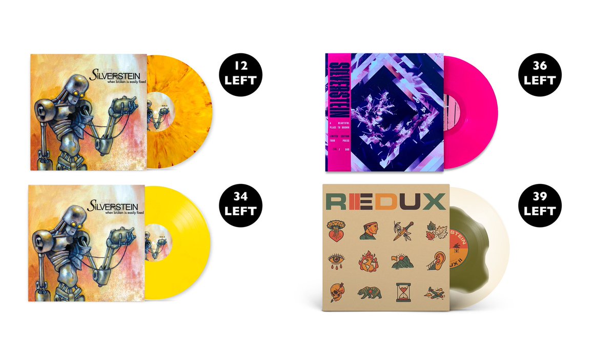 Rare/Limited Vinyl 🤘
Last remaining inventory on these titles/colours

silversteinstore.com