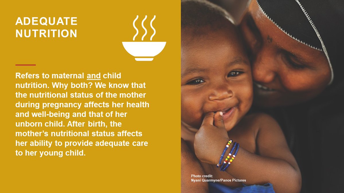 NurturingCare's tweet image. #AdequateNutrition is one of the 5 inter-related &amp;amp; indivisible components of #nurturingcare, along with good health, safety and security, responsive caregiving and opportunities for learning. Find out more here: nurturing-care.org/what-is-nurtur…