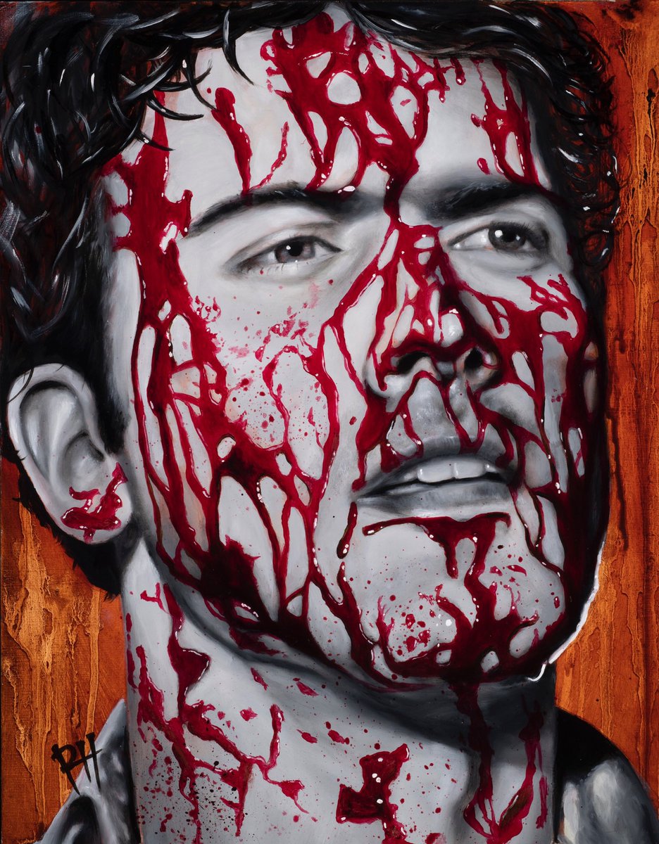 The Evil Dead art coming in is killer ! Here is peek at @robertheckman_art piece! Our Evil Dead 40 Years of Fear opens this Saturday!! Run through end of the year 🩸🙌💀 <a href="/GroovyBruce/">Bruce Campbell</a>