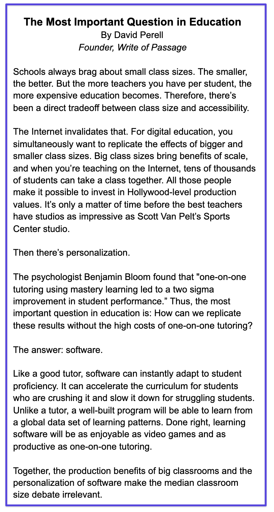 small essay on education