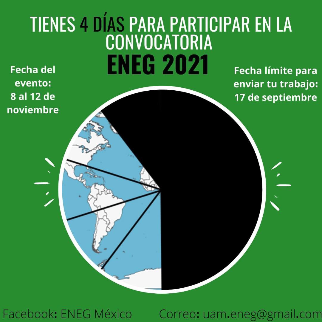 geohumanauami's tweet photo. Últimos días para entrega de proyectos. #ENEG2021 #GeoHumana https://t.co/pY4WRzADEP