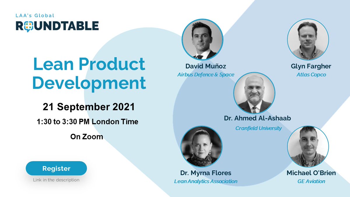 Lean_LAA's tweet image. 📣Pleased to announce our speakers &amp;amp; global lean experts we will host in our #LAARoundTable. 📆21st Sep at 1:30pm (UK ). Sharing interesting insights on #LeanProductDevelopment 🛎️ Register to learn more:
us02web.zoom.us/webinar/regist…