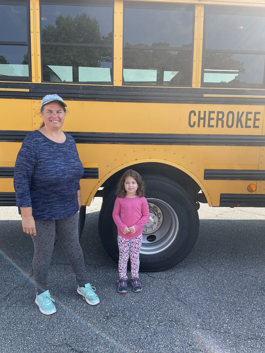 MrsRuggirello's tweet photo. We had fun at bus safety today! Thank you to @CherokeeSchools bus drivers for coming out showing us the safety rules! https://t.co/3IKoRxLYID