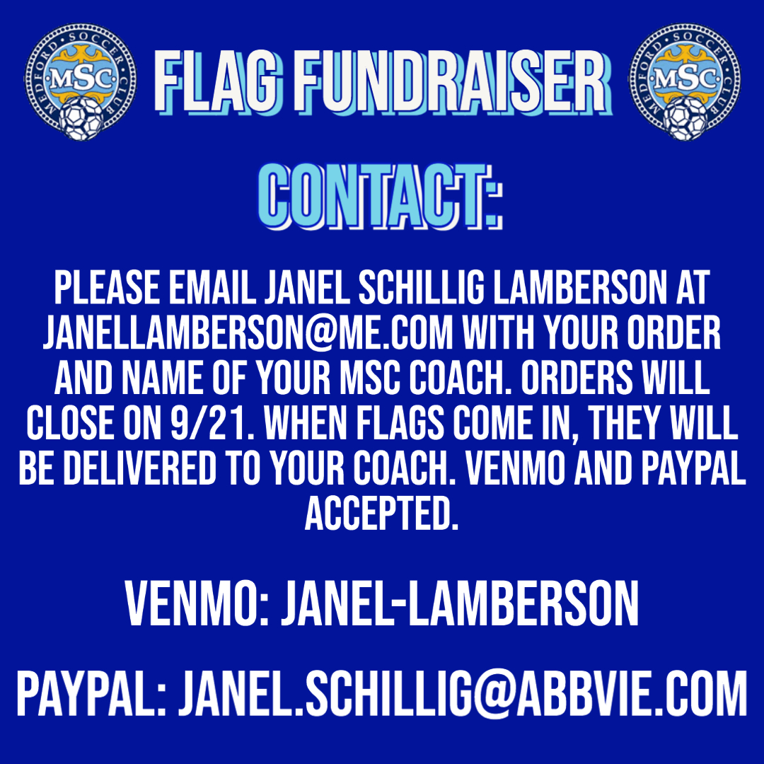 ⚽️MSC FLAG FUNDRAISER⚽️

Please read the information below to find out more details about our MSC Flag Fundraiser! 

*image of flag is included*