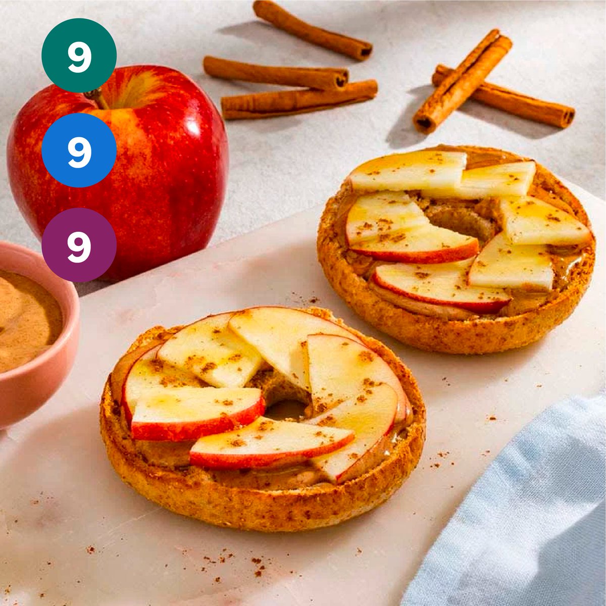 Simple and easy to make, this #maple #cinnamon #breakfast #bagel makes a great grab-and-go breakfast for busy fall mornings: bit.ly/3z61b5H #myWW #SmartPoints