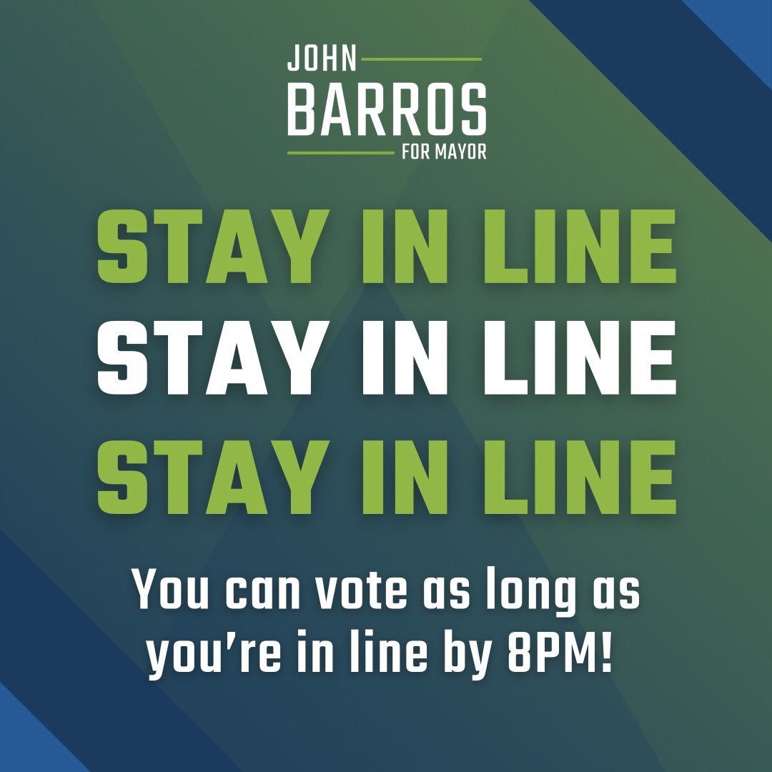 🚨Less than 30 minutes before polls close!🚨

As long as your in line by 8PM you can vote, so remember to STAY IN LINE.