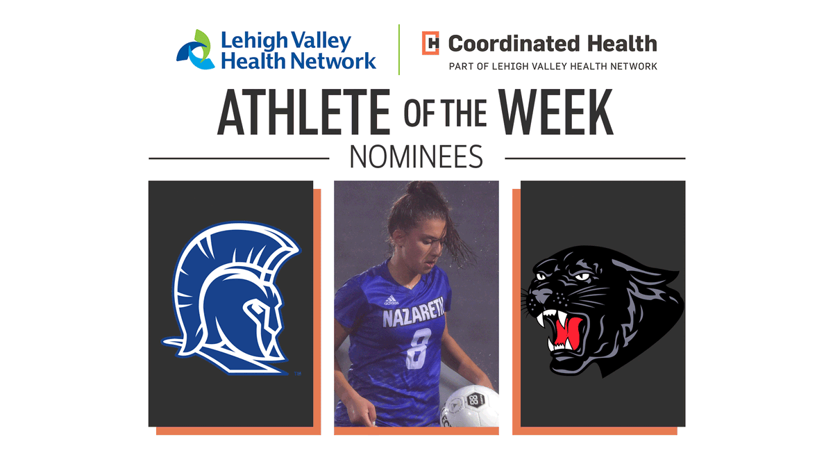 mcall's tweet photo. Still time to vote for Athlete of the Week! #LVHNaotw #lvvarsity 
https://t.co/KYEP0LtnB4

➡️ @kayleyhynes, @NazGirlsSoccer @NAHSBlueEagles 
➡️ Bri Stock, @SolehiSpartans field hockey
➡️ Ava Albano, @SauconAthletics soccer

@LVHN @coordhealth https://t.co/8HDBa7Il3g