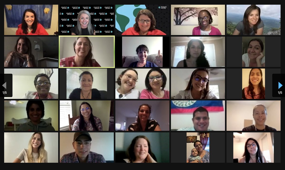 MicheleMacumber's tweet photo. What's better than one Ambassador Teachers Kickoff event? Two of them! Same agenda &amp; same info but a totally different group of @ParticipateLrng ambassadors logged on to hear exciting updates, make new connections, &amp; have a chance at winning some fun prizes! #unitingourworld https://t.co/awlARAdEQy