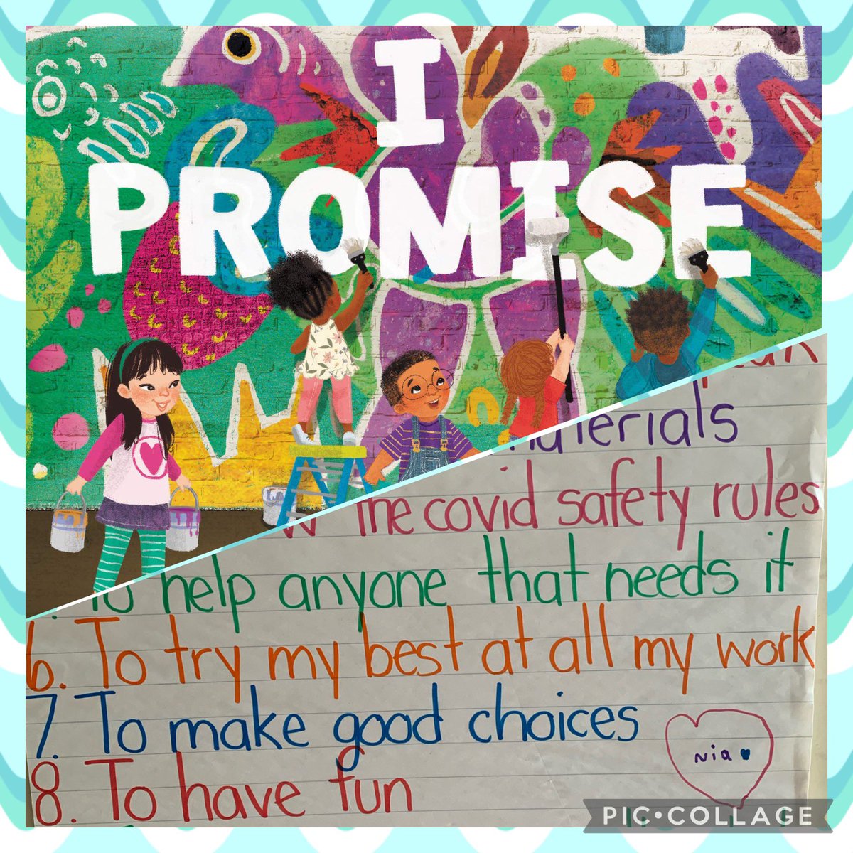 Reflecting on the ideas in “I Promise” by <a href="/KingJames/">LeBron James</a> for inspiration, <a href="/WPS_Wolves/">Worthington PS</a> Grade 3’s collaborated on making class promises… “Help anyone that needs it” and “Have fun” are my favourites 💙