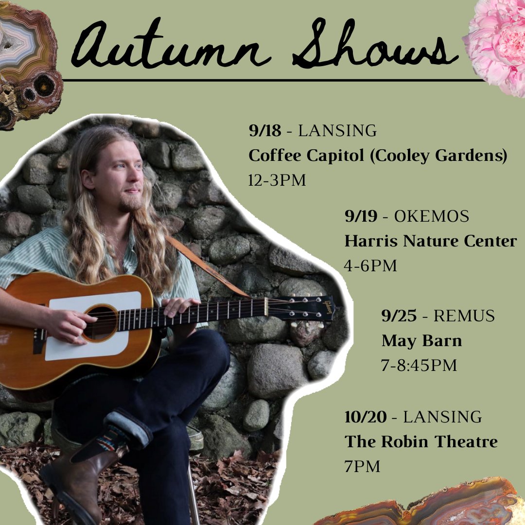 Monte Aaron Pride (@montepridemusic) on Twitter photo See you out there!🌾
9/18: <a href="/lansing501/">Lansing 5:01</a> Coffee Capitol
9/19: Harris Nature Center
9/25: May Barn
10/20: <a href="/TheRobinTheatre/">TheRobinTheatre</a> See you out there!🌾
9/18: <a href="/lansing501/">Lansing 5:01</a> Coffee Capitol
9/19: Harris Nature Center
9/25: May Barn
10/20: <a href="/TheRobinTheatre/">TheRobinTheatre</a>