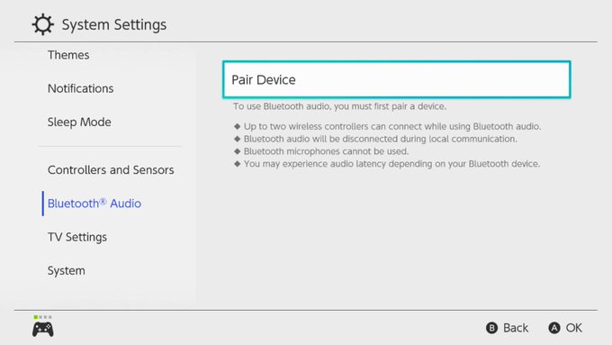 Nintendo Switch finalmente agrega soporte para audio Bluetooth en su última actualización.