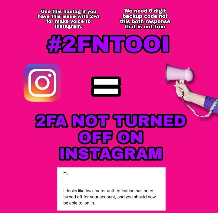 Nathy_US's tweet photo. If U have issus with 2FA in @InstagramES @instagram and they just respond u wich is already turned off but its Not use #2FNTOOI and tag the social media! https://t.co/s3XzcaZnMa
