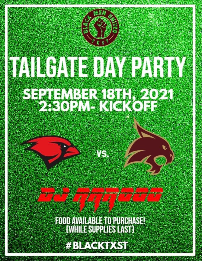 Calling all #BLACKTXST‼️ This Saturday we will be hosting a tailgate day party before the game, @djaarooo will be on the 1s and 2s and we will also be selling food while supplies last so make sure you come out for a great time.. ITS UP! 😅