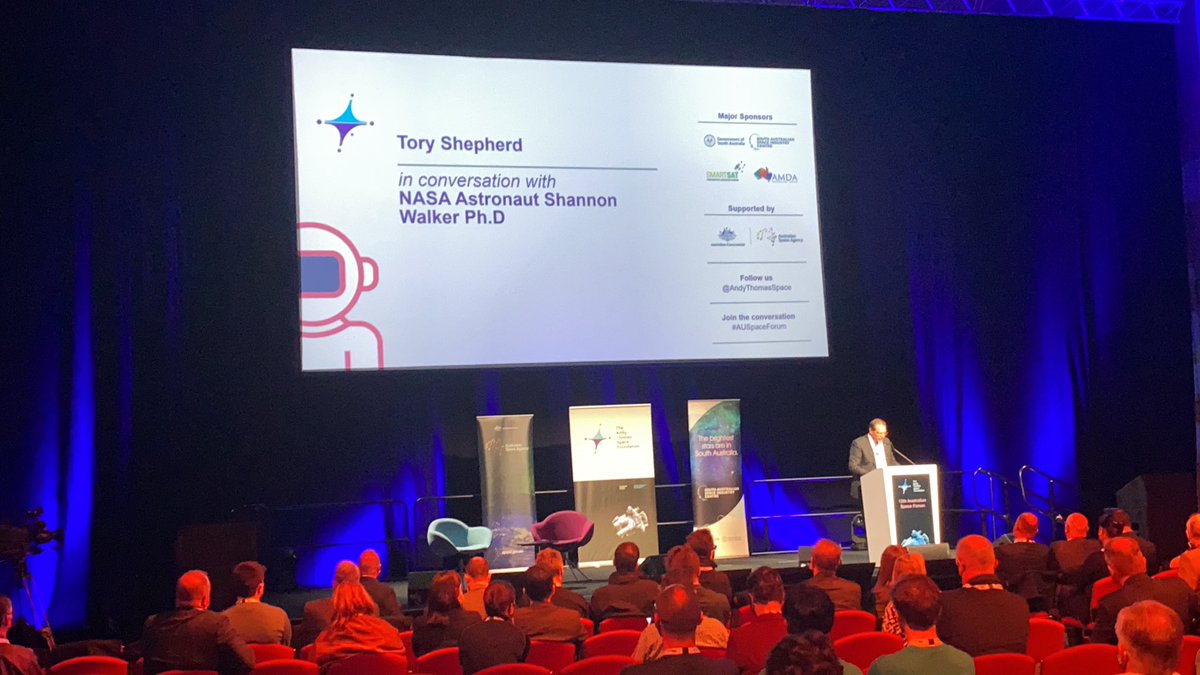 IonPlants's tweet image. .@ToryShepherd in conversation with Shannon Walker @NASA ‘sciencing at the weekends on the ISS’ 153
concurrent experiments need attention #AUSpaceForum