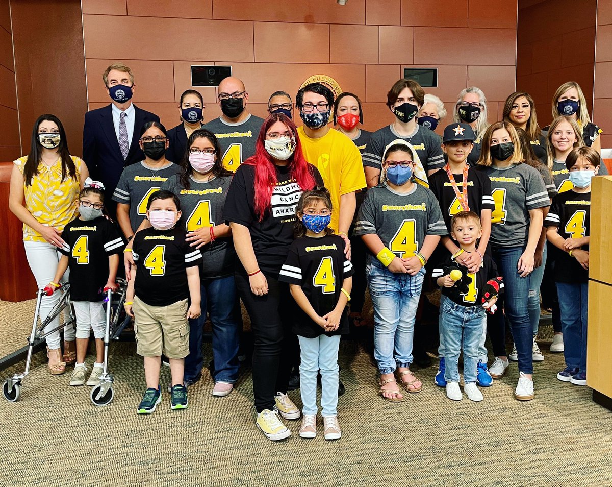 HCISD recognizes September as Childhood Cancer Awareness Month. 💛 Our district family 
honors tonight’s board meeting guests, the fighters, survivors, and families of angels. 

#WeAreHCISD #TeamWalkerPete