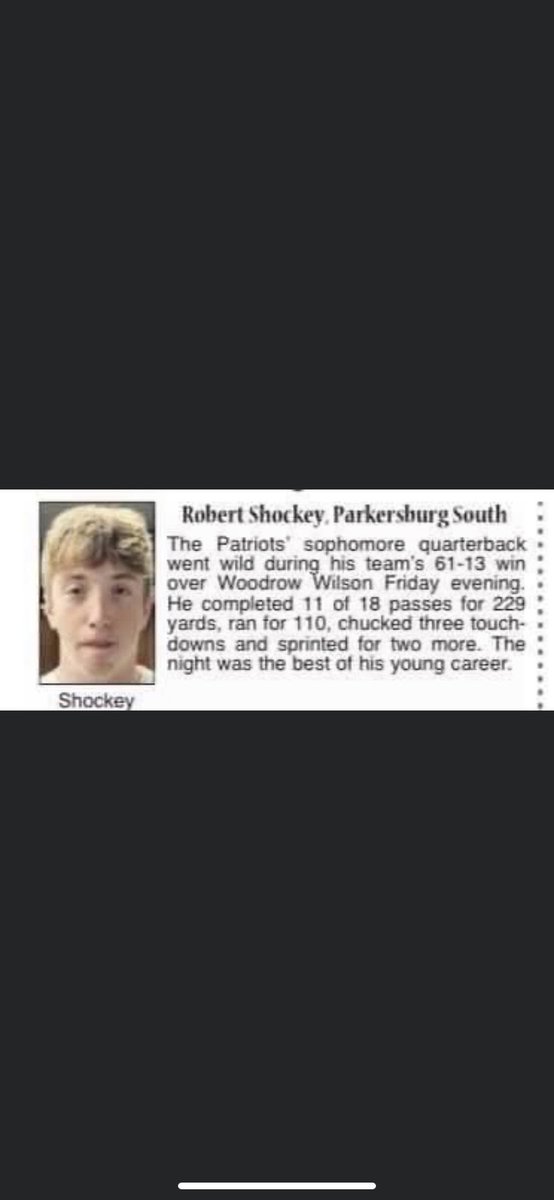 Congrats to Robert Shockey being selected as News and Sentinal Big School athlete of the week!
#NOBCD #SOUTHSIDETOUGH