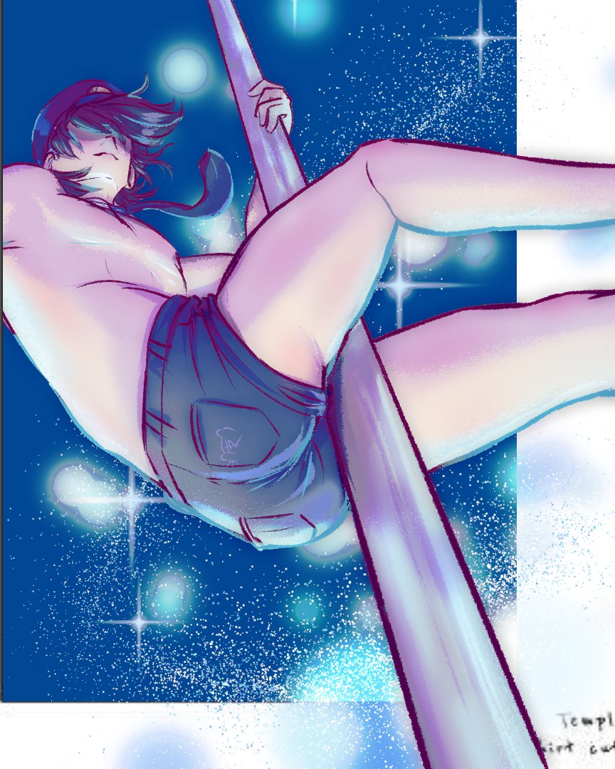 _Kireinami's tweet photo. Last was another fun angle with some experimentation on color (and lotsa sparkles!) 

#originalcharacter #originalart #poledance #thighmeme #artmeme https://t.co/VOf0TwIlKL