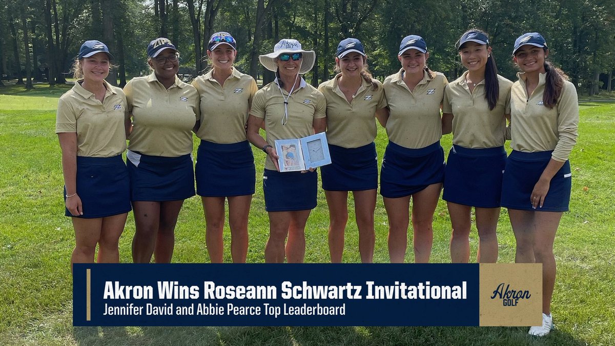 Akron @ZipsWGOLF Wins Roseann Schwartz Invitational. 🥇Jenn David and Abbie Pearce Top Leaderboard🏆

Full Release 👉 bit.ly/39cnfAM

#FindAWay 🦘 #GoZips