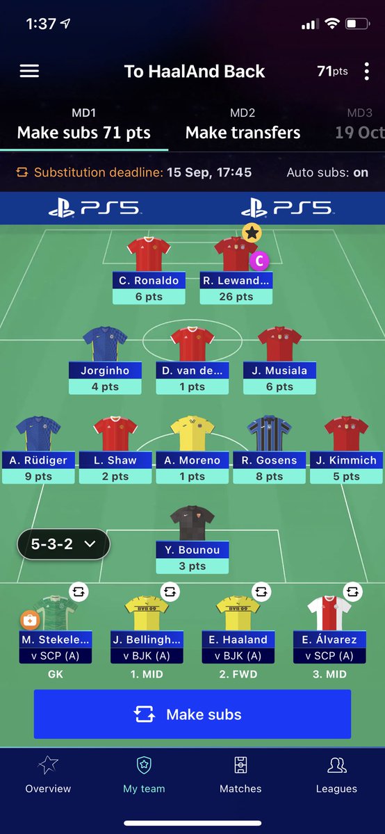 TDofher's tweet photo. @uclfantasypod  Wooooot top of the league! My Bayern loyalty is rewarded. Big up the pod ❤️ https://t.co/UHA8FmsSpy