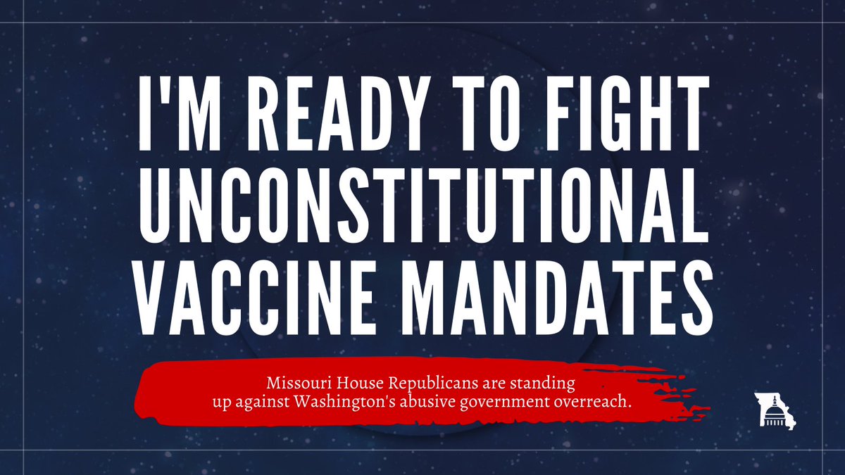 Speaker Vescovo and Republicans of the Missouri House are standing up against Biden’s unconstitutional vaccine mandate! #moleg
